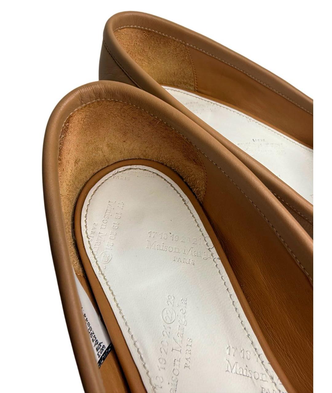 MAISON MARGIELA Бежевые кожаные туфли, фото 7