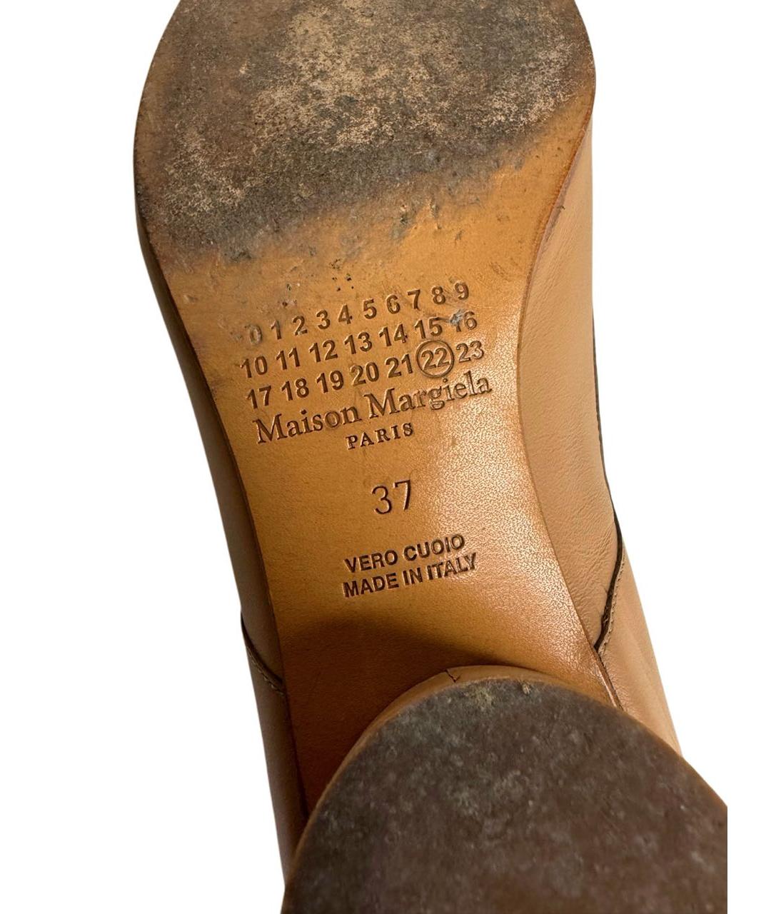 MAISON MARGIELA Бежевые кожаные туфли, фото 8