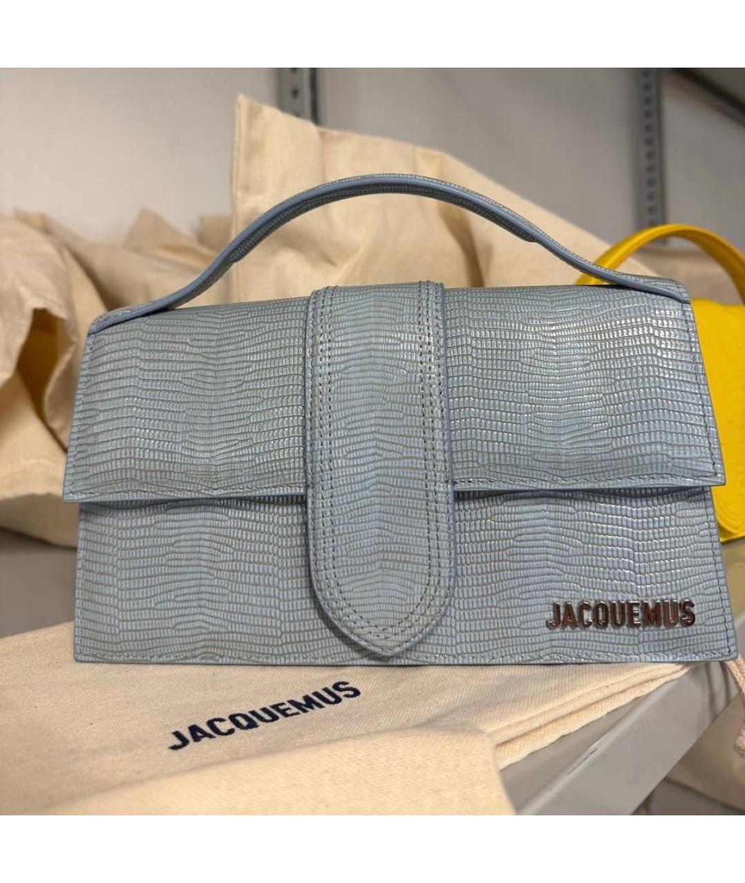 JACQUEMUS Голубая кожаная сумка через плечо, фото 2