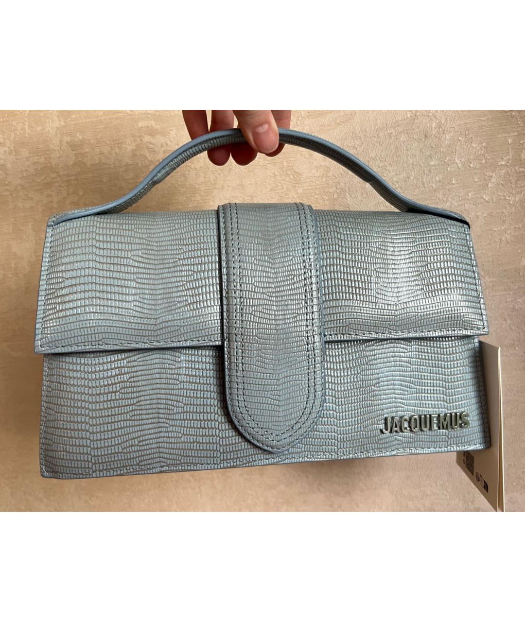 JACQUEMUS Голубая кожаная сумка через плечо, фото 8