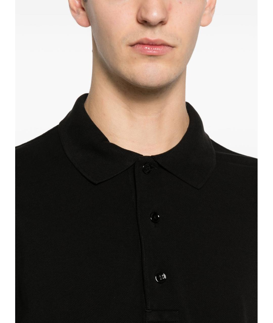 TOM FORD Черное хлопковое поло с коротким рукавом, фото 4