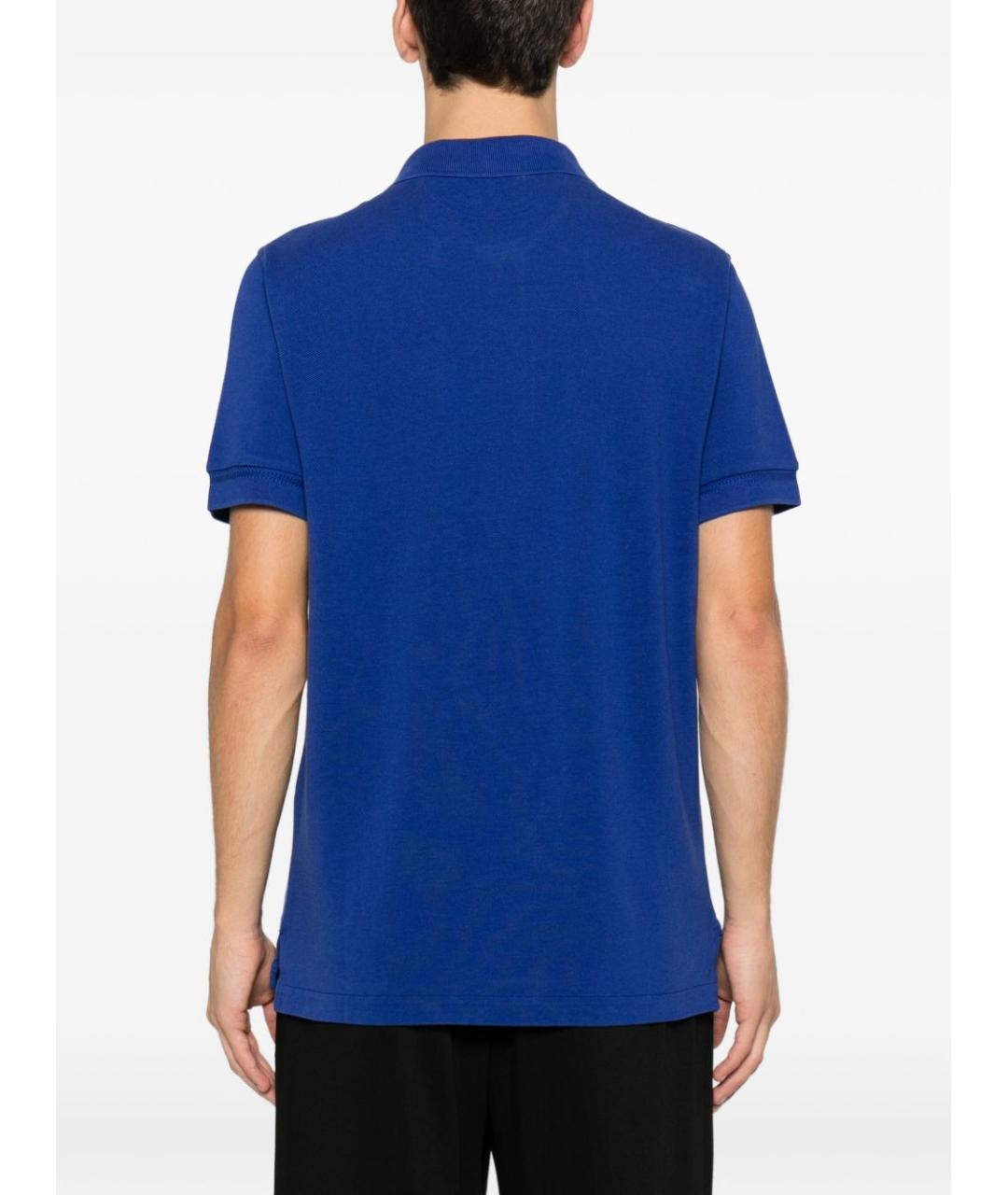TOM FORD Синее хлопковое поло с коротким рукавом, фото 4