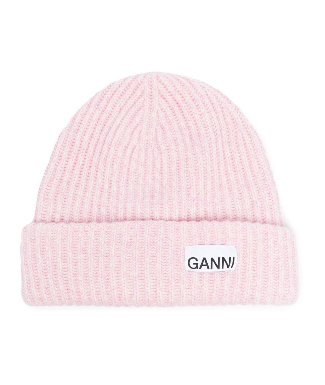 GANNI Розовая шерстяная шапка, фото 3