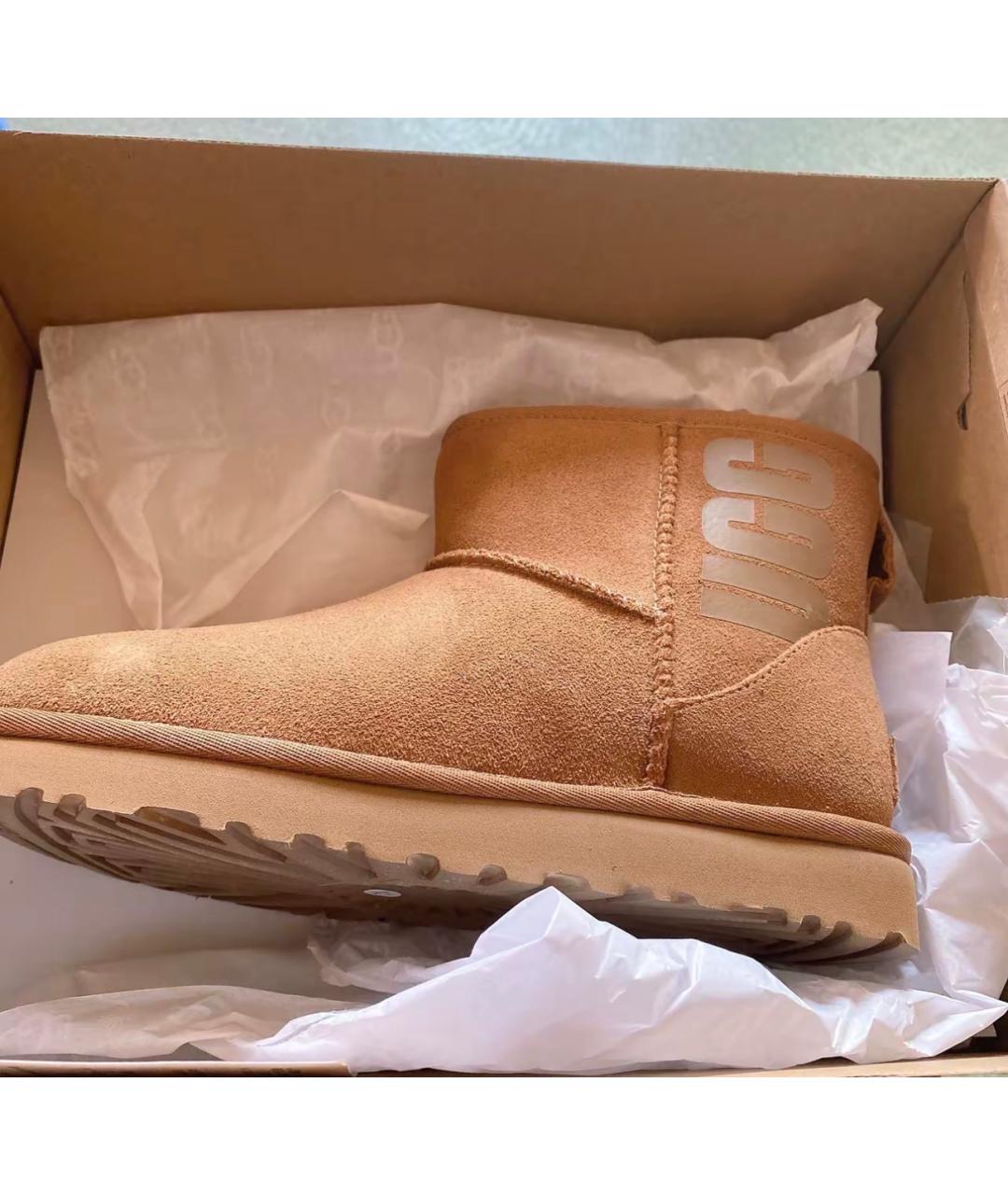 UGG AUSTRALIA Коричневые замшевые ботинки, фото 4