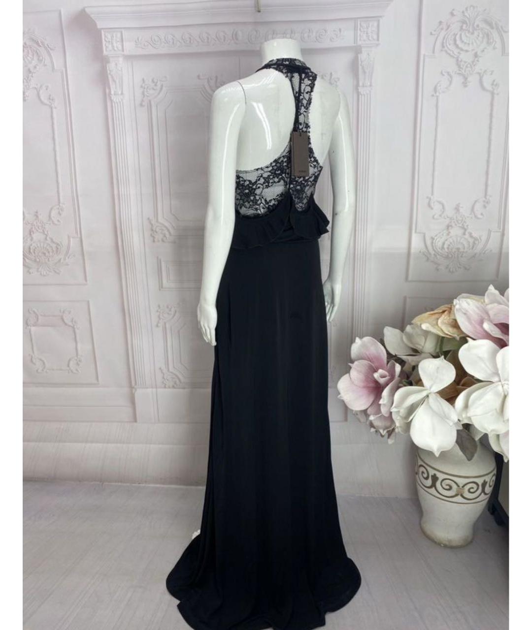 JO NO FUI Черное вискозное вечернее платье, фото 2