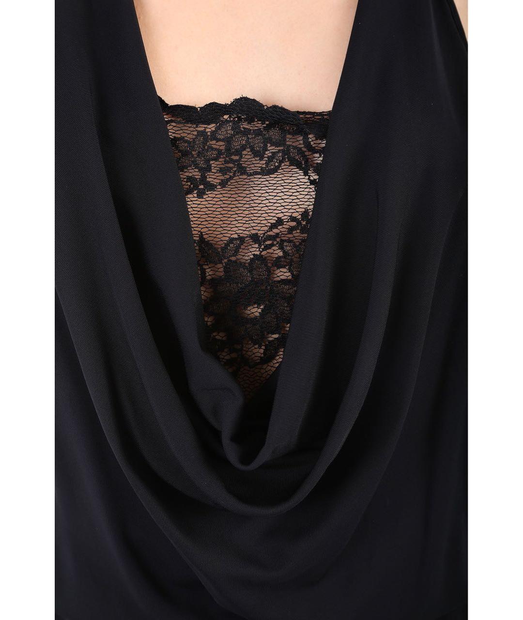 JO NO FUI Черное вискозное вечернее платье, фото 4