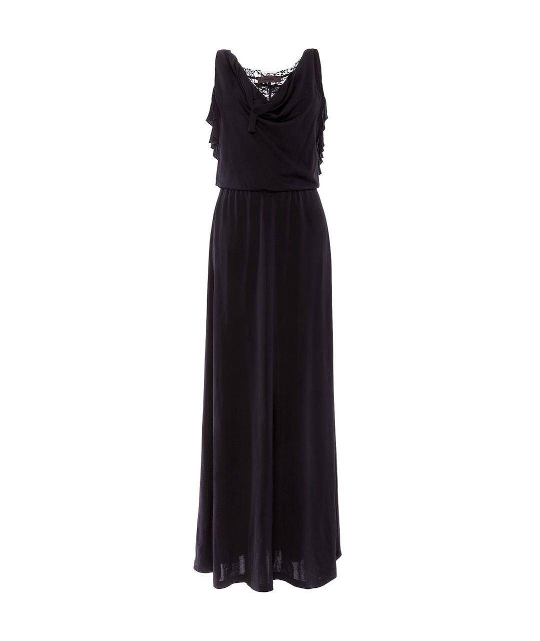 JO NO FUI Черное вискозное вечернее платье, фото 1