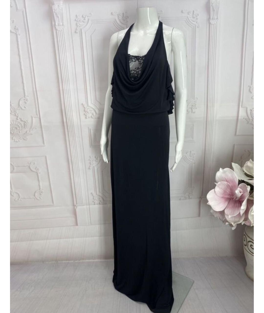 JO NO FUI Черное вискозное вечернее платье, фото 7