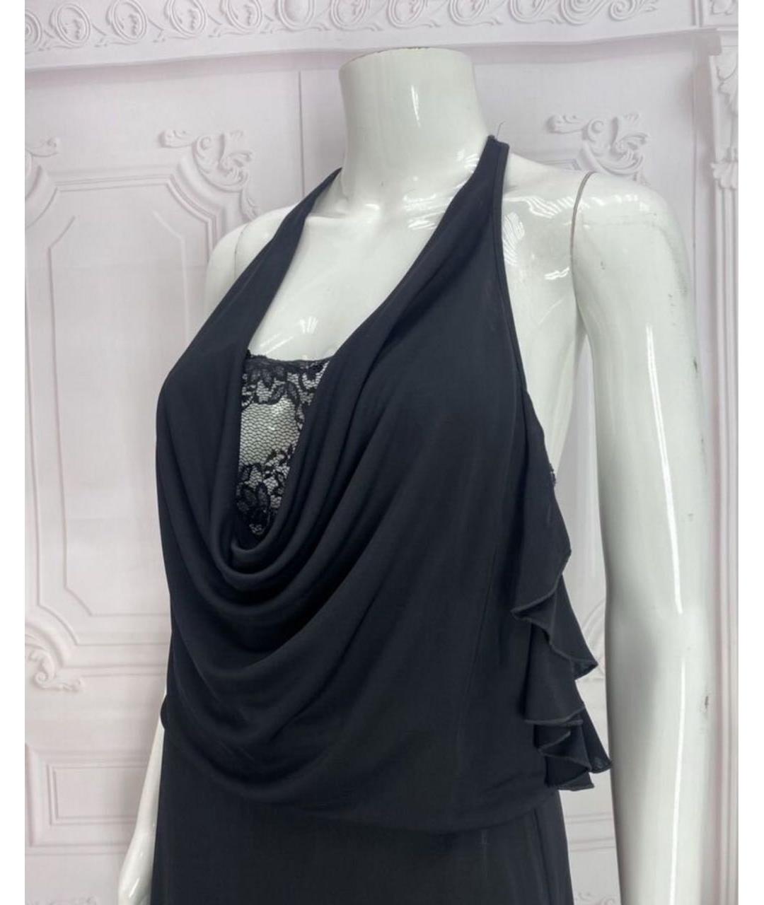 JO NO FUI Черное вискозное вечернее платье, фото 5