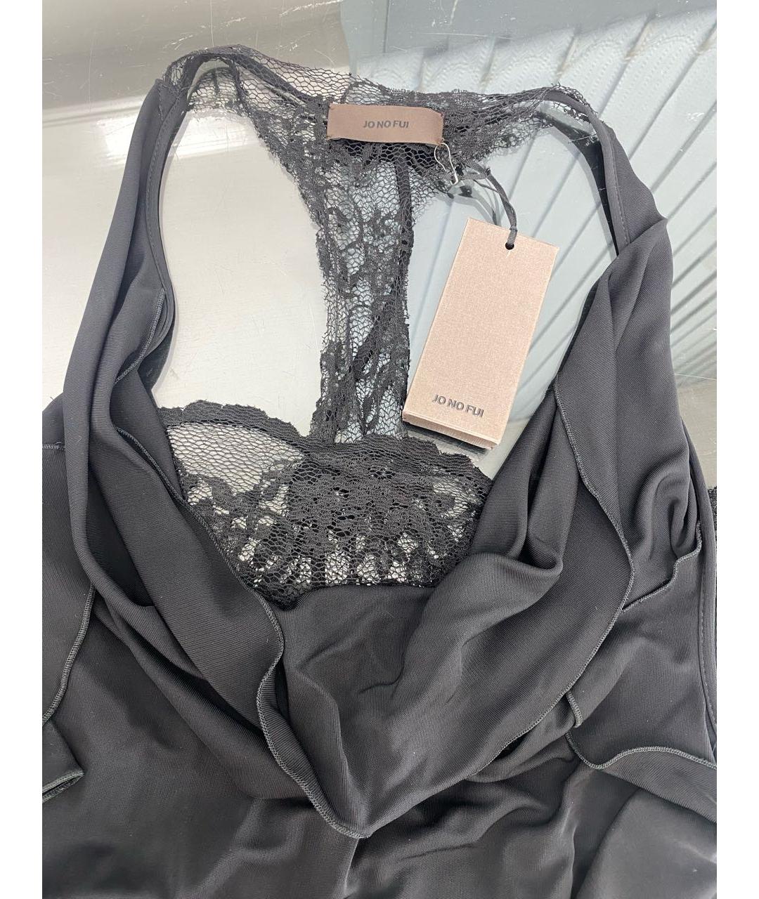 JO NO FUI Черное вискозное вечернее платье, фото 3