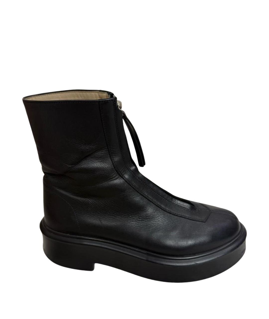 THE ROW Черные кожаные полусапоги, фото 1
