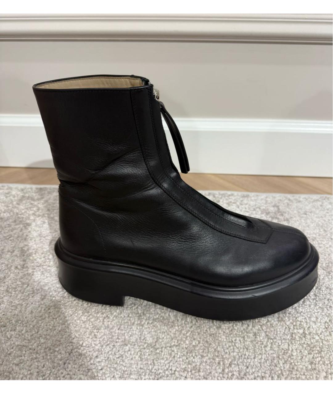 THE ROW Черные кожаные полусапоги, фото 5