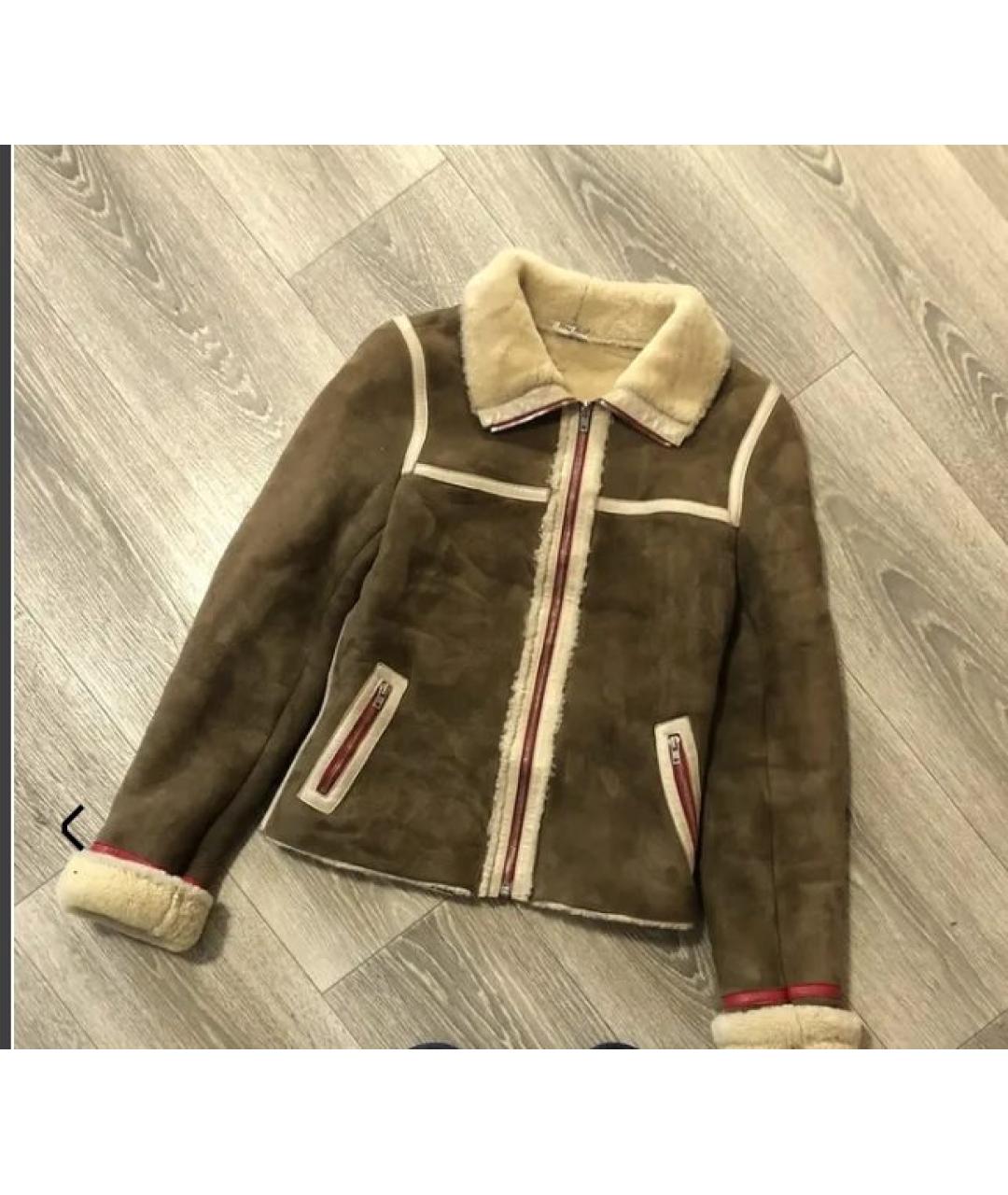 MIU MIU Коричневая замшевая дубленка, фото 9