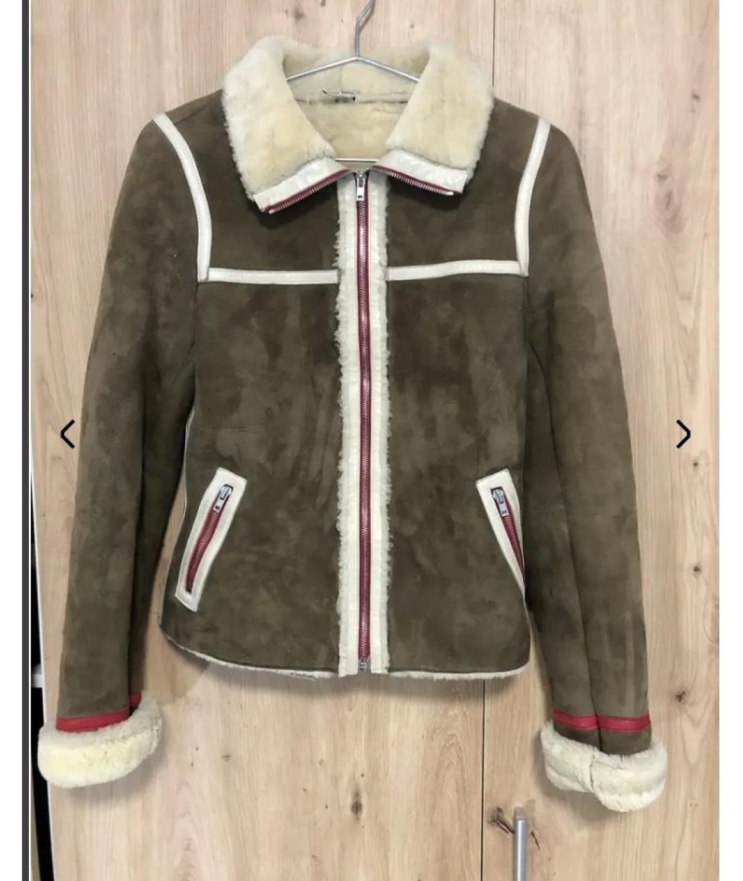 MIU MIU Коричневая замшевая дубленка, фото 10