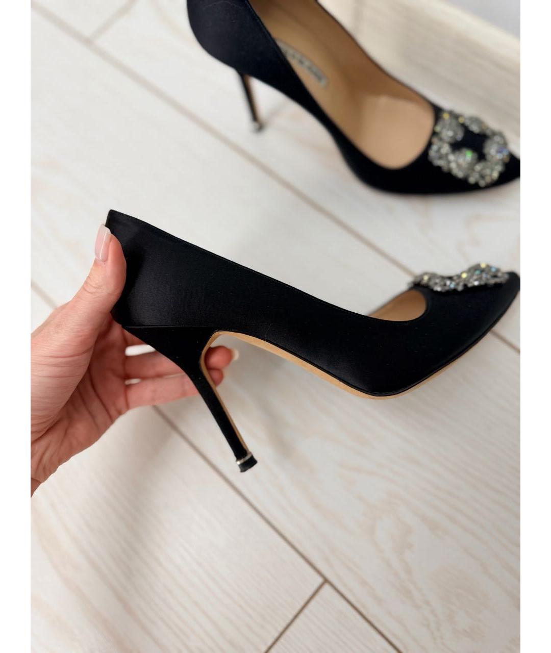 MANOLO BLAHNIK Черные текстильные туфли, фото 8