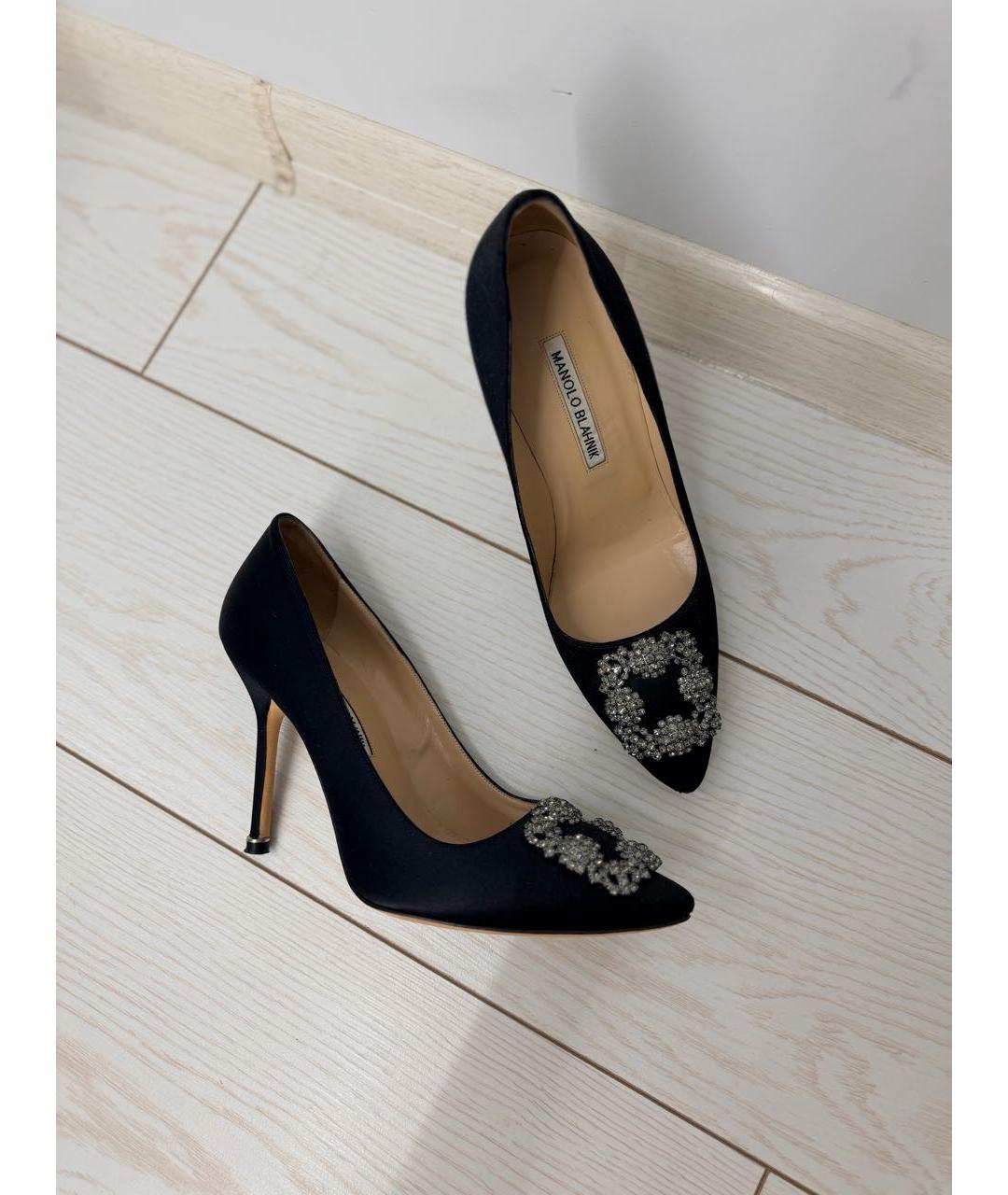 MANOLO BLAHNIK Черные текстильные туфли, фото 4