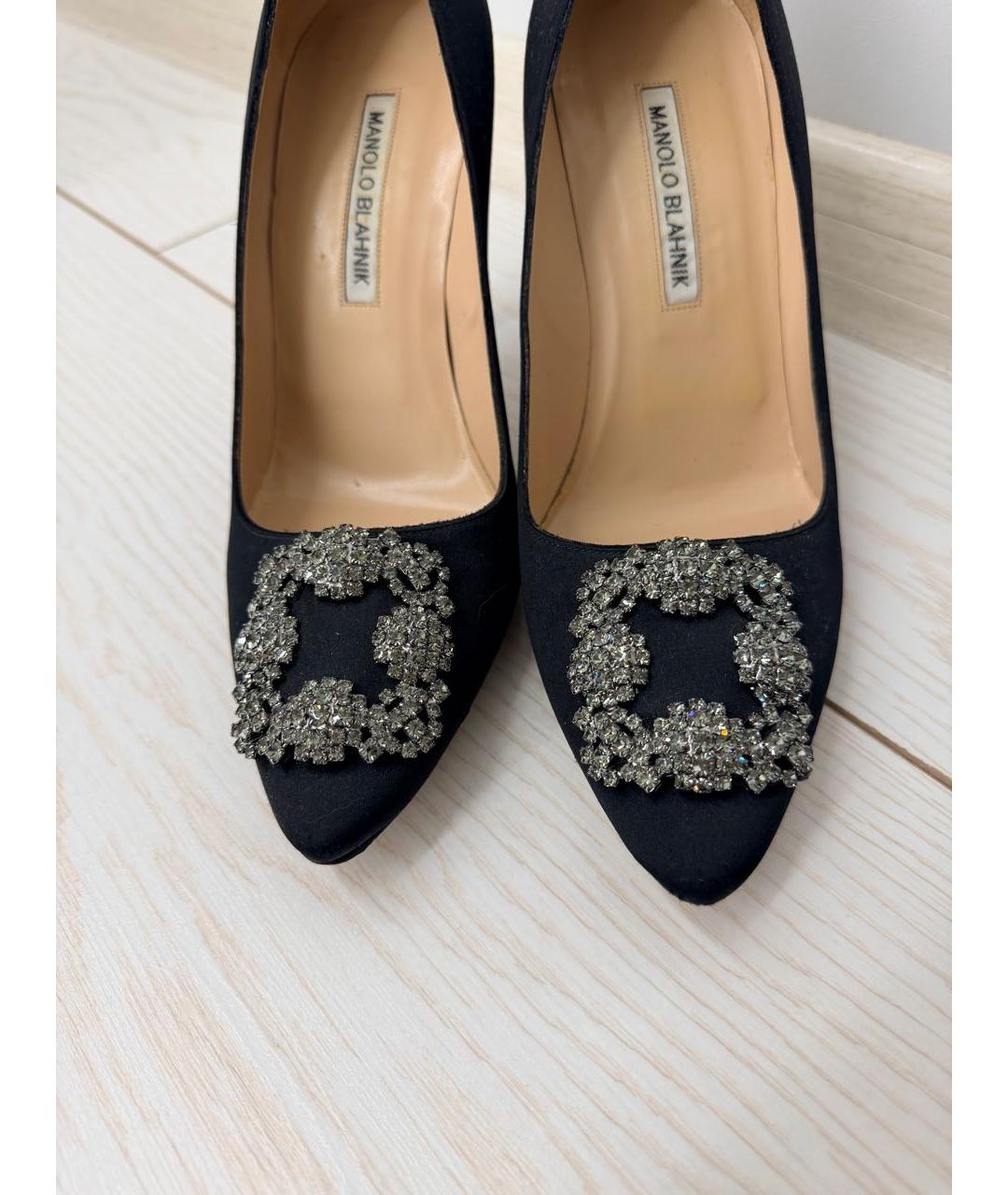 MANOLO BLAHNIK Черные текстильные туфли, фото 5