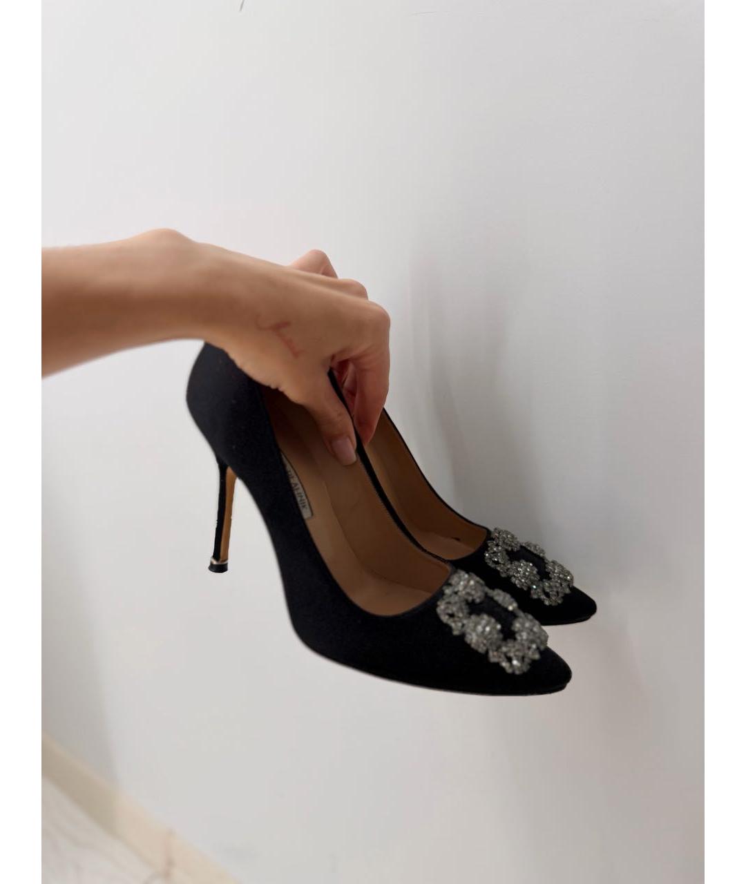 MANOLO BLAHNIK Черные текстильные туфли, фото 3