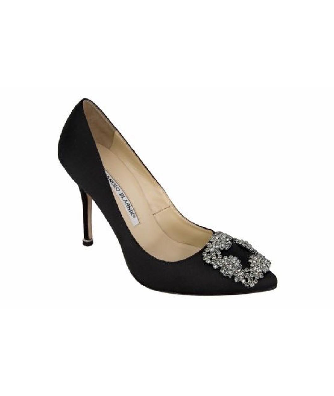 MANOLO BLAHNIK Черные текстильные туфли, фото 9