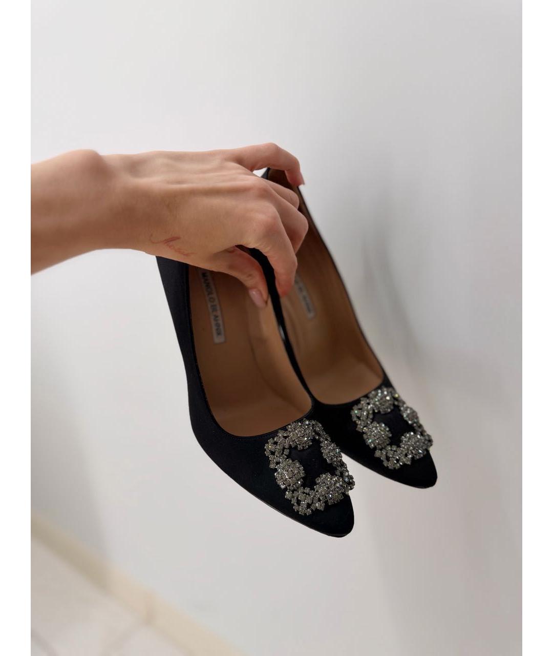 MANOLO BLAHNIK Черные текстильные туфли, фото 2