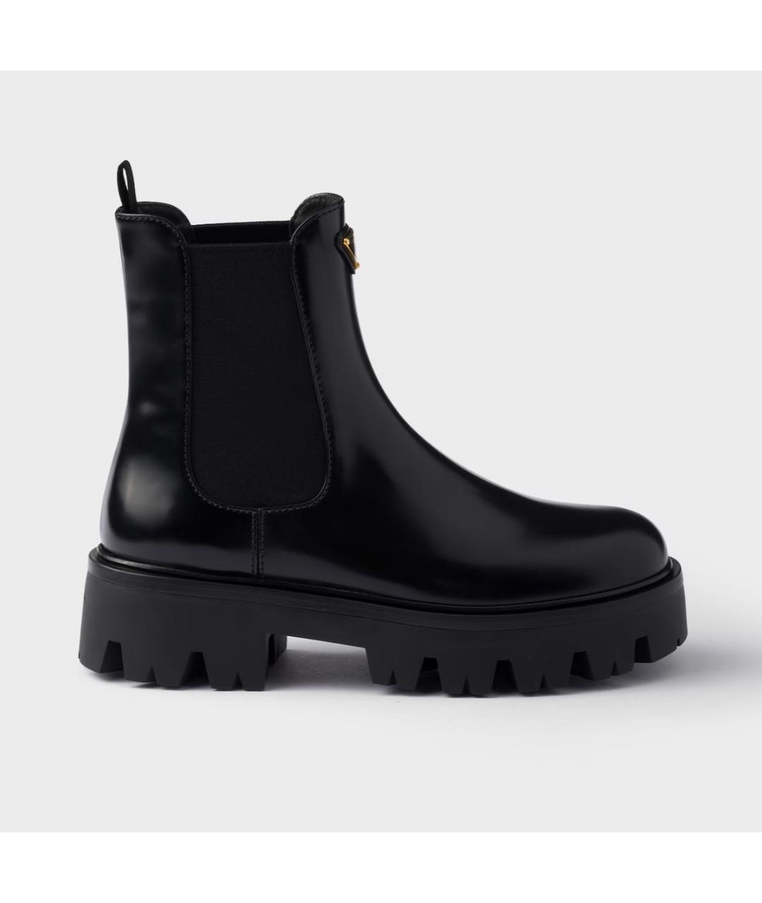 PRADA Черные кожаные ботинки, фото 4