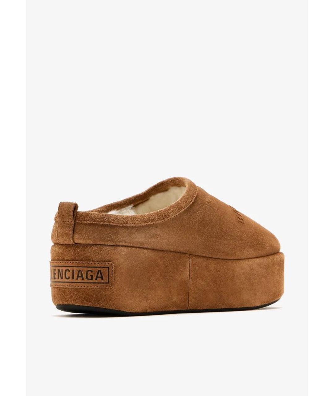 BALENCIAGA Коричневые замшевые сабо, фото 3