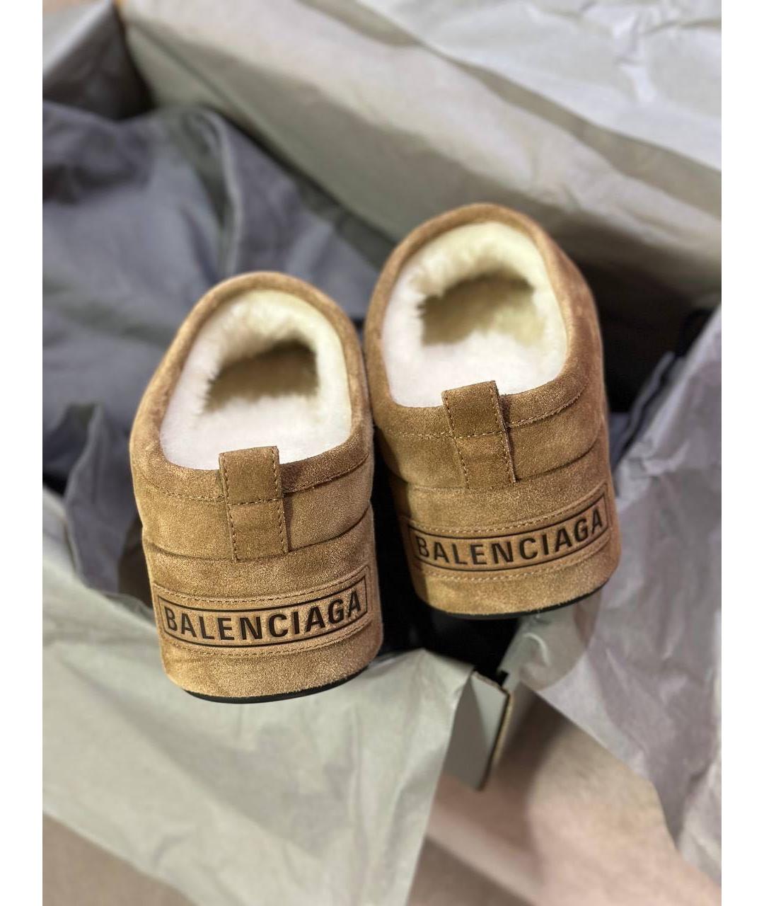 BALENCIAGA Коричневые замшевые сабо, фото 6