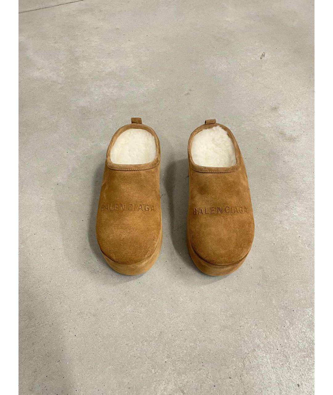 BALENCIAGA Коричневые замшевые сабо, фото 8