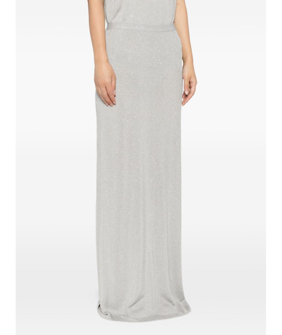 TOM FORD Серебряная юбка макси, фото 4