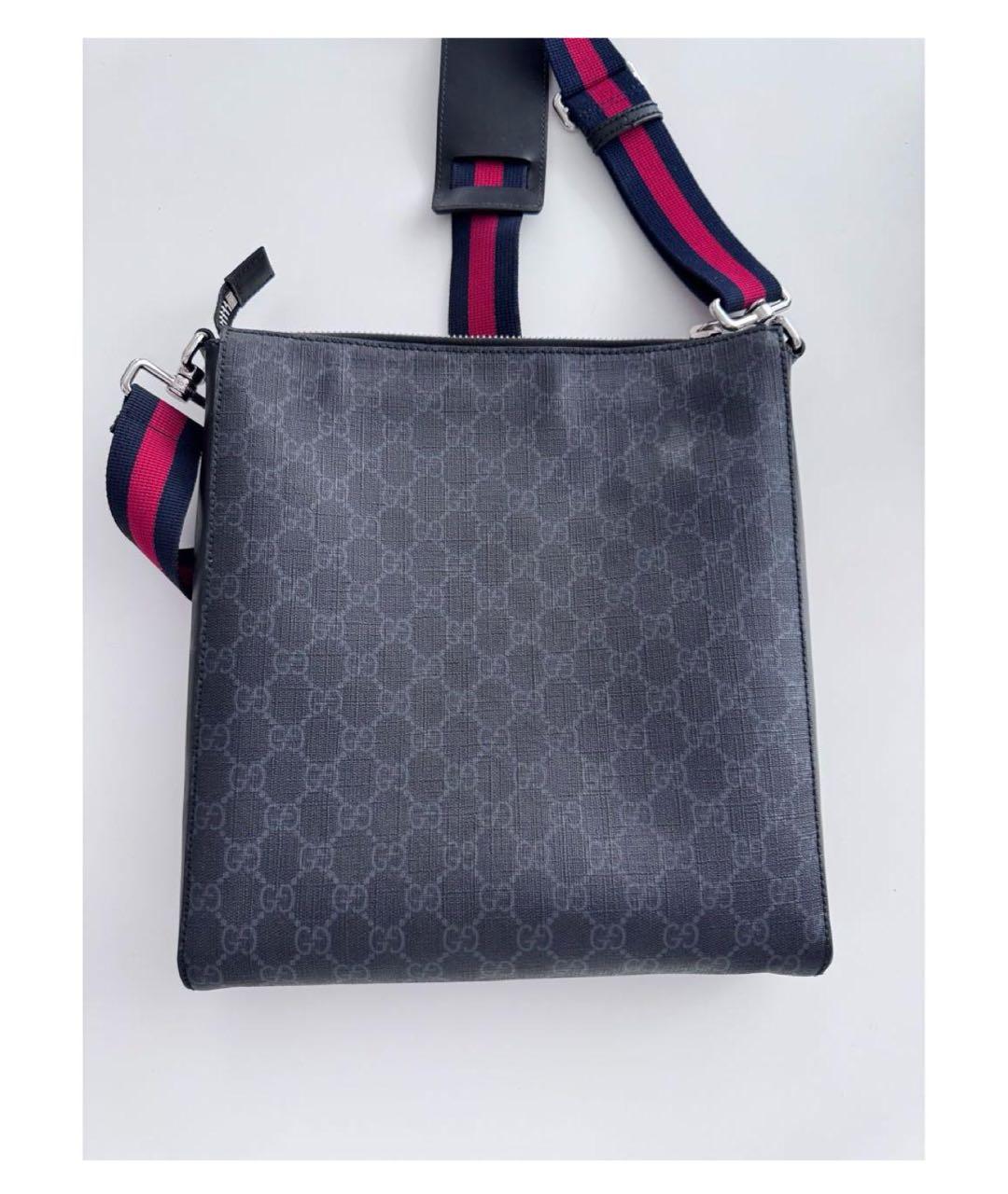 GUCCI Антрацитовая кожаная сумка на плечо, фото 3