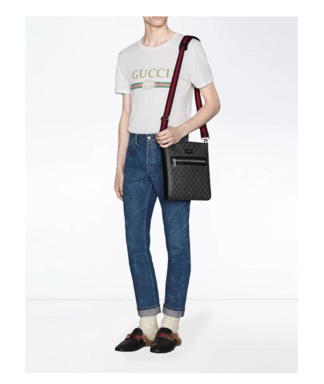 GUCCI Антрацитовая кожаная сумка на плечо, фото 5