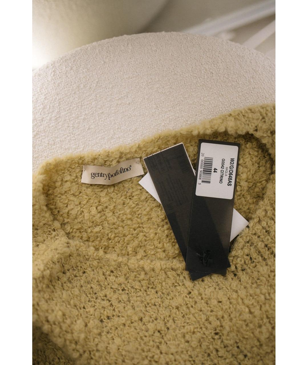 GENTRY PORTOFINO Салатовый шерстяной джемпер / свитер, фото 5