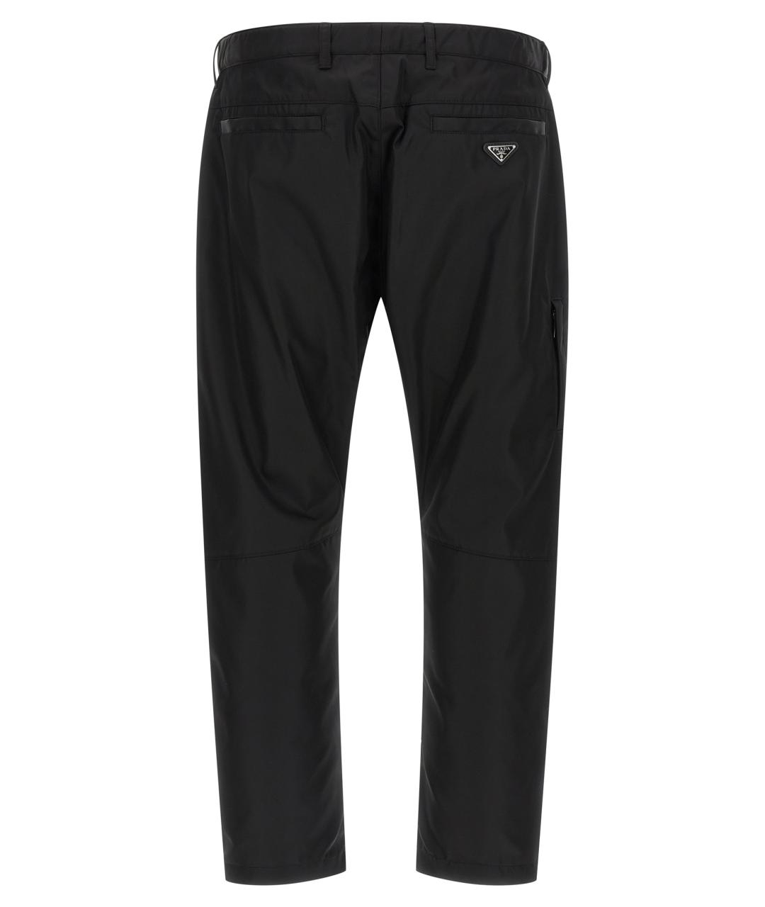 PRADA Черные полиамидовые повседневные брюки, фото 2