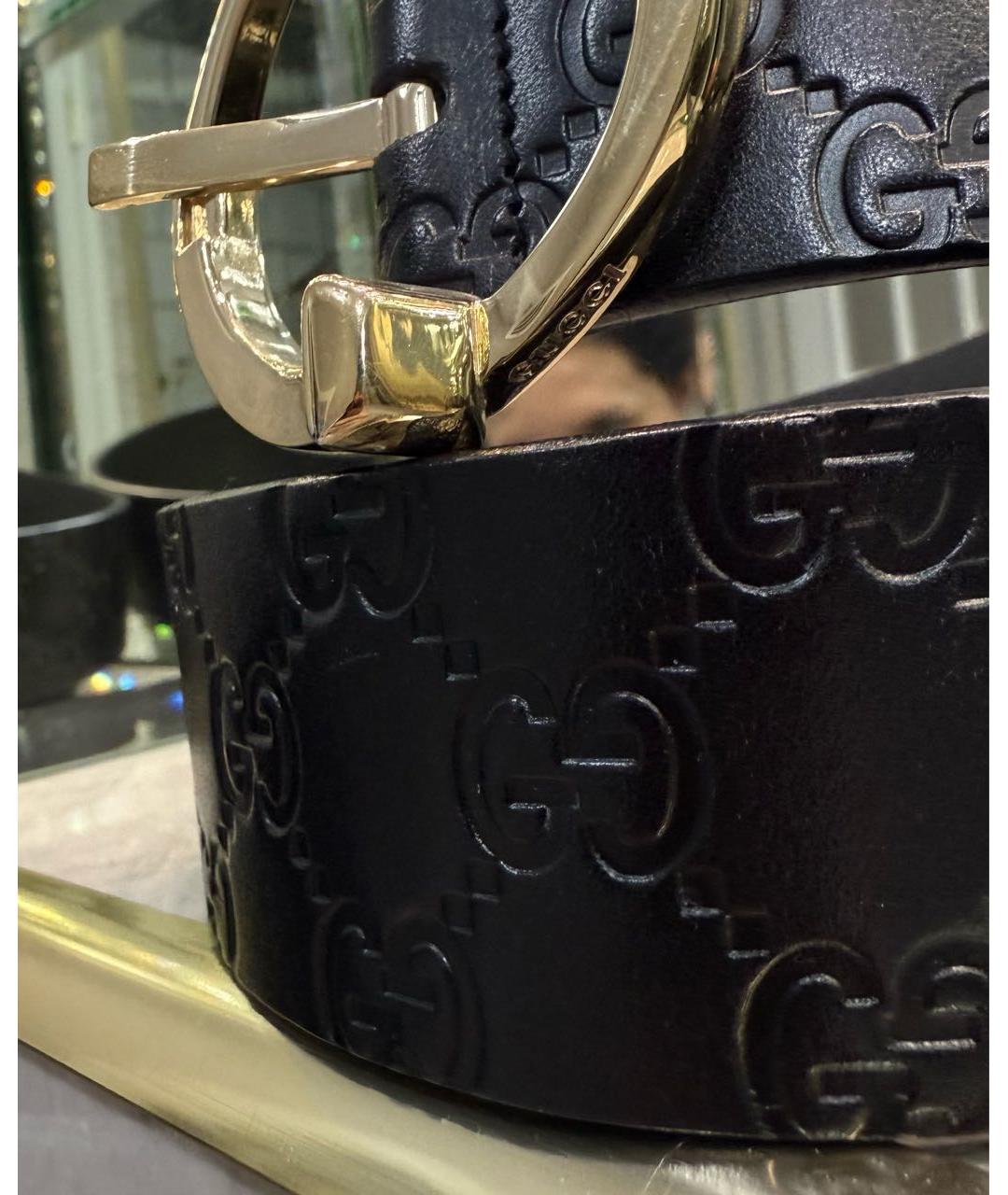 GUCCI Черный кожаный ремень, фото 3