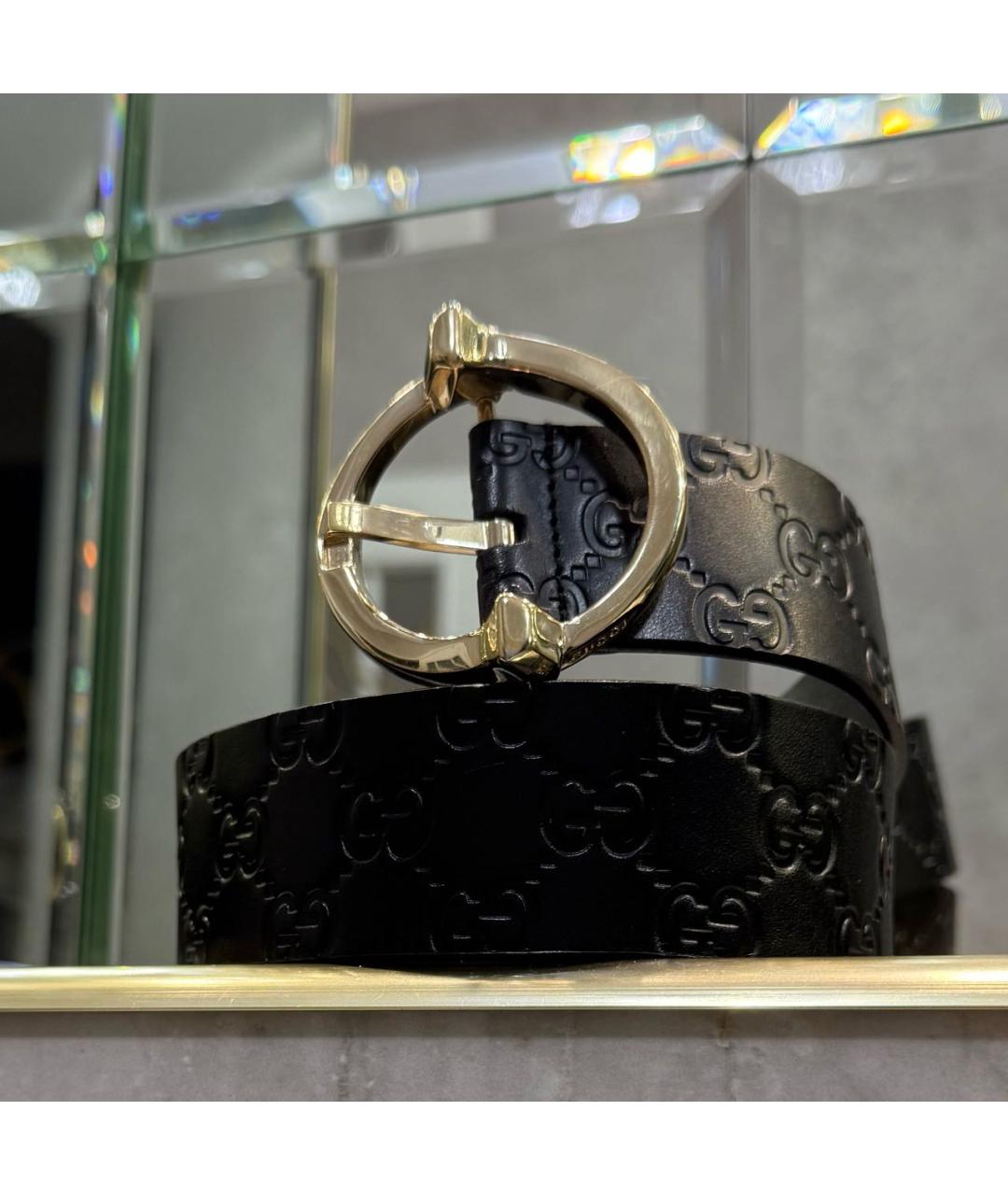 GUCCI Черный кожаный ремень, фото 2