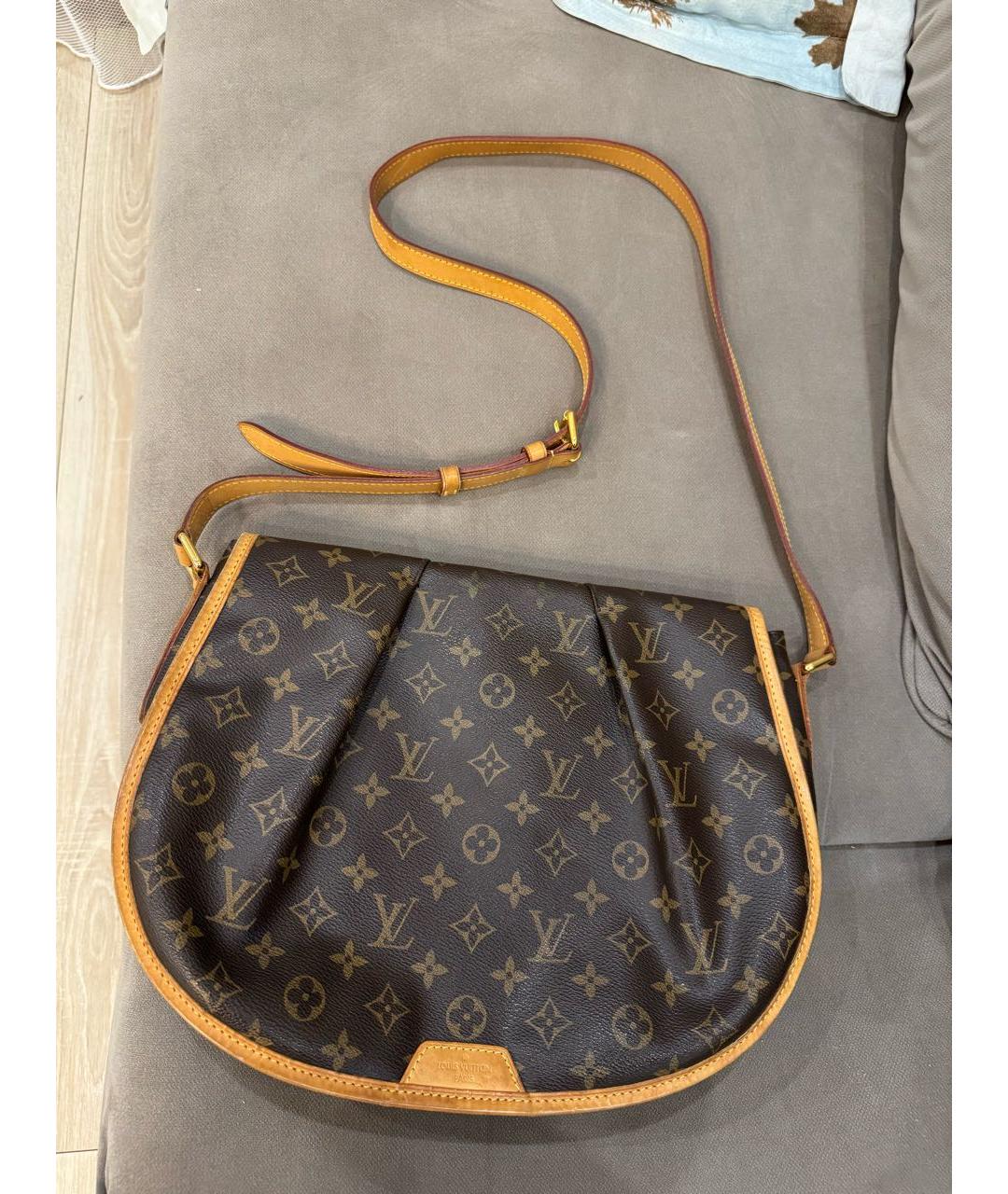 LOUIS VUITTON Коричневая сумка через плечо из искусственной кожи, фото 7