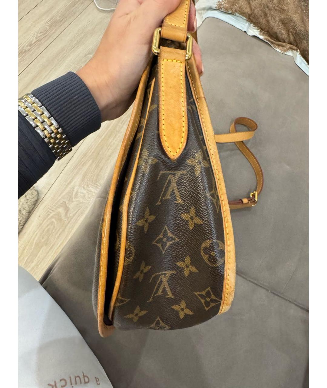 LOUIS VUITTON Коричневая сумка через плечо из искусственной кожи, фото 5