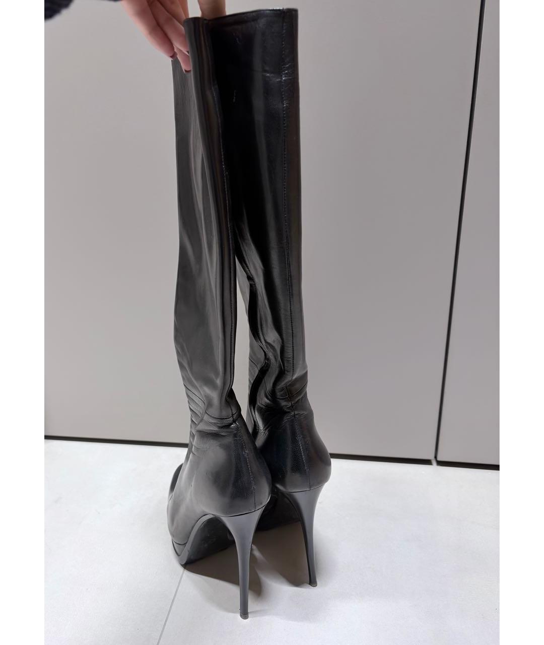 GIAN MARCO LORENZI Черные кожаные сапоги, фото 3