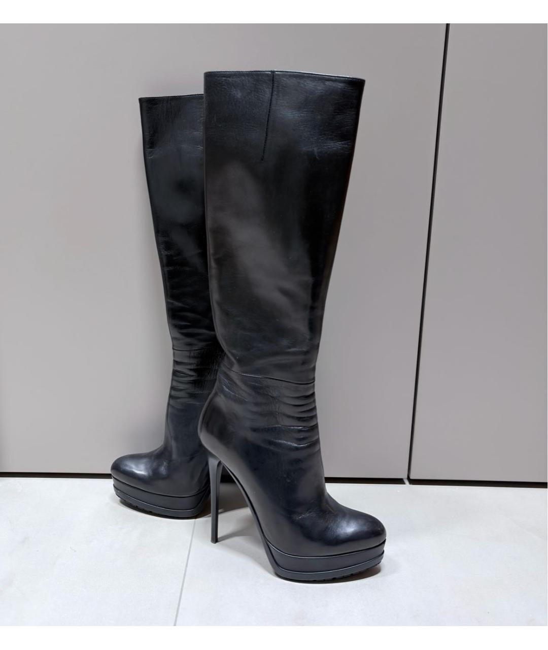 GIAN MARCO LORENZI Черные кожаные сапоги, фото 2