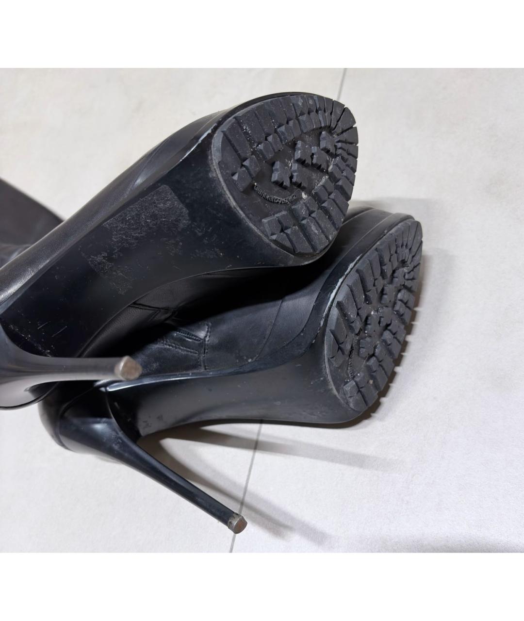 GIAN MARCO LORENZI Черные кожаные сапоги, фото 6