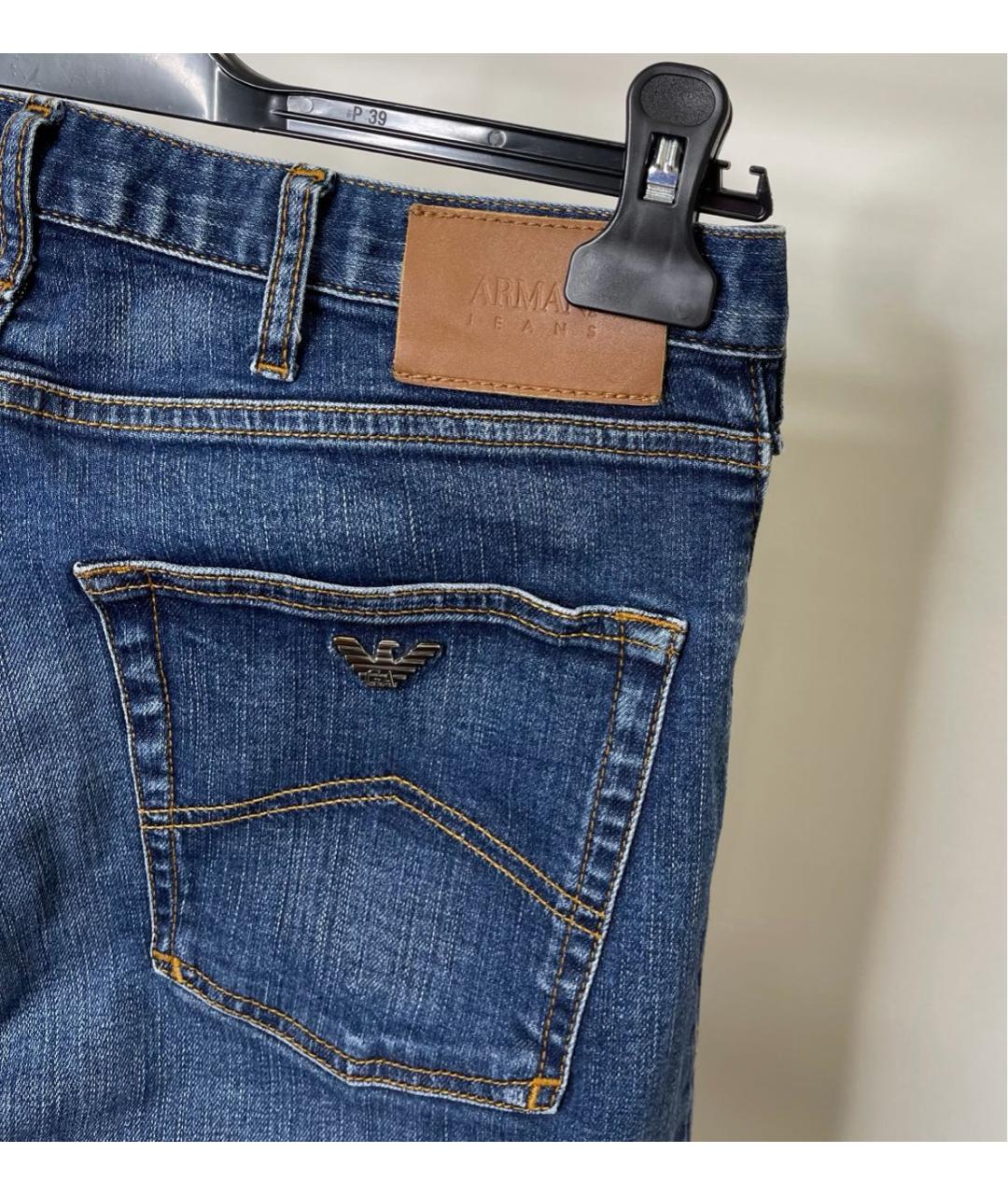 ARMANI JEANS Синие прямые джинсы, фото 4