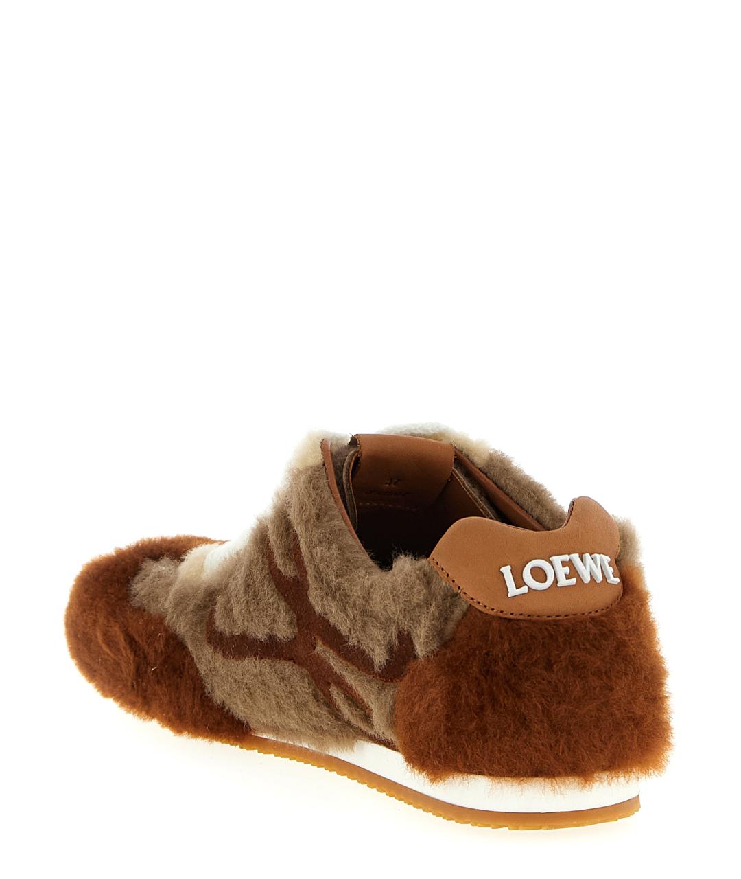 LOEWE Коричневые кроссовки, фото 3