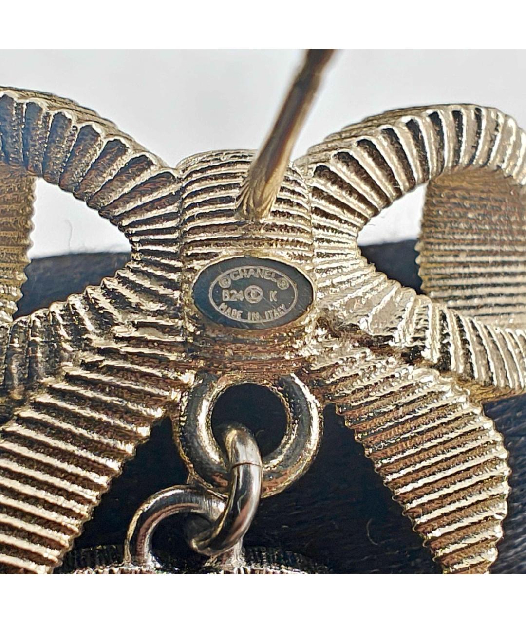 CHANEL Золотые металлические серьги, фото 6