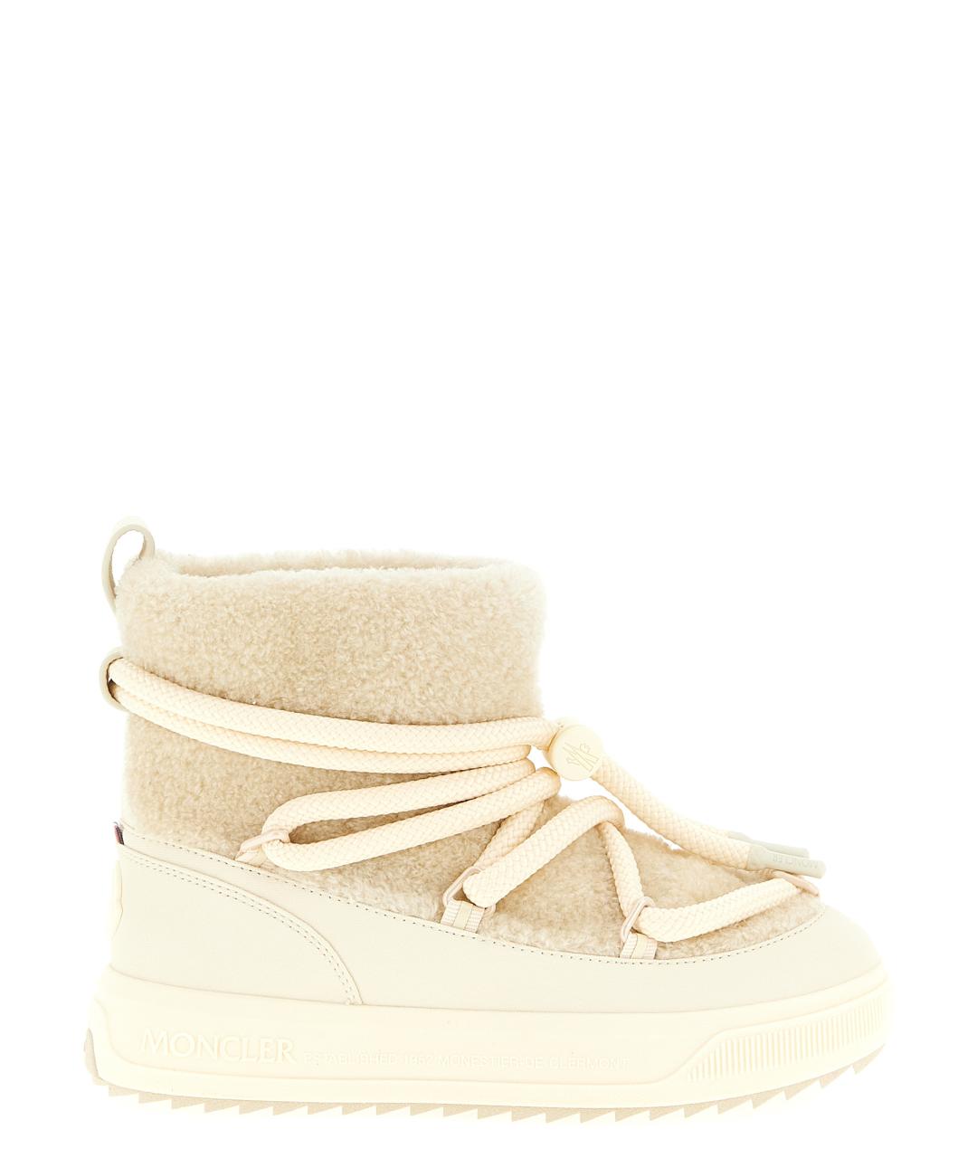 MONCLER Бежевые синтетические ботинки, фото 1