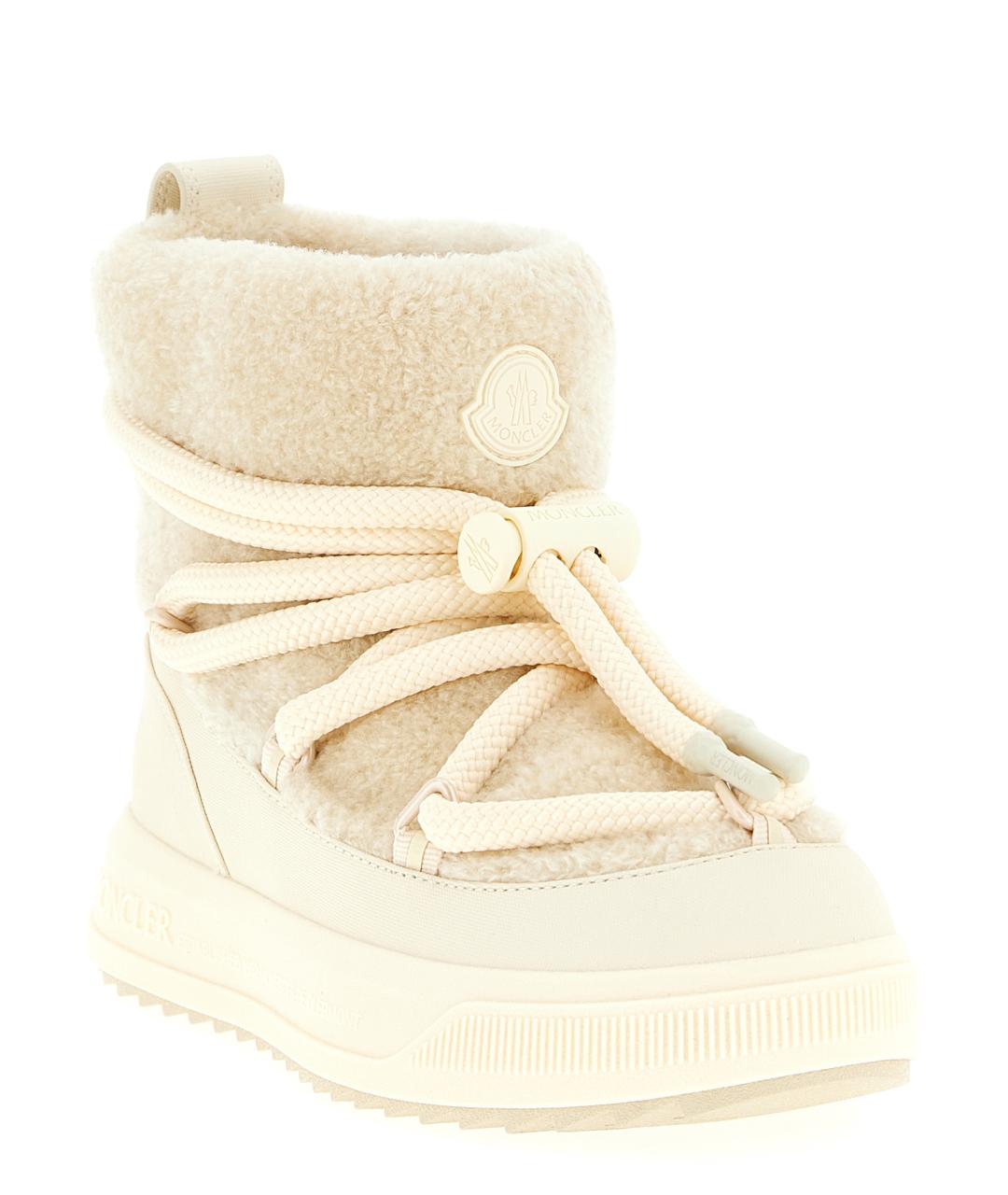 MONCLER Бежевые синтетические ботинки, фото 2