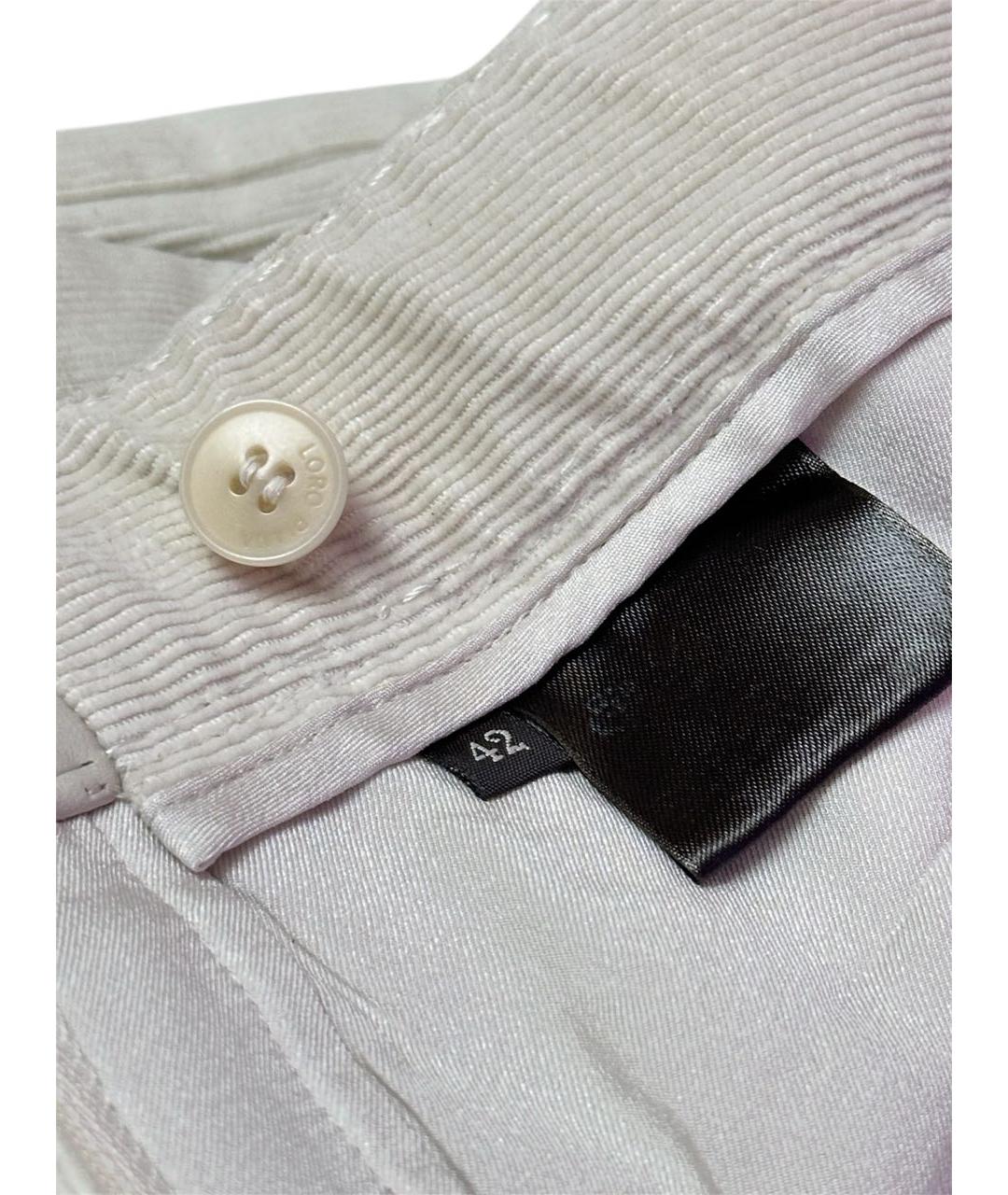 LORO PIANA Бежевые велюровые брюки широкие, фото 4