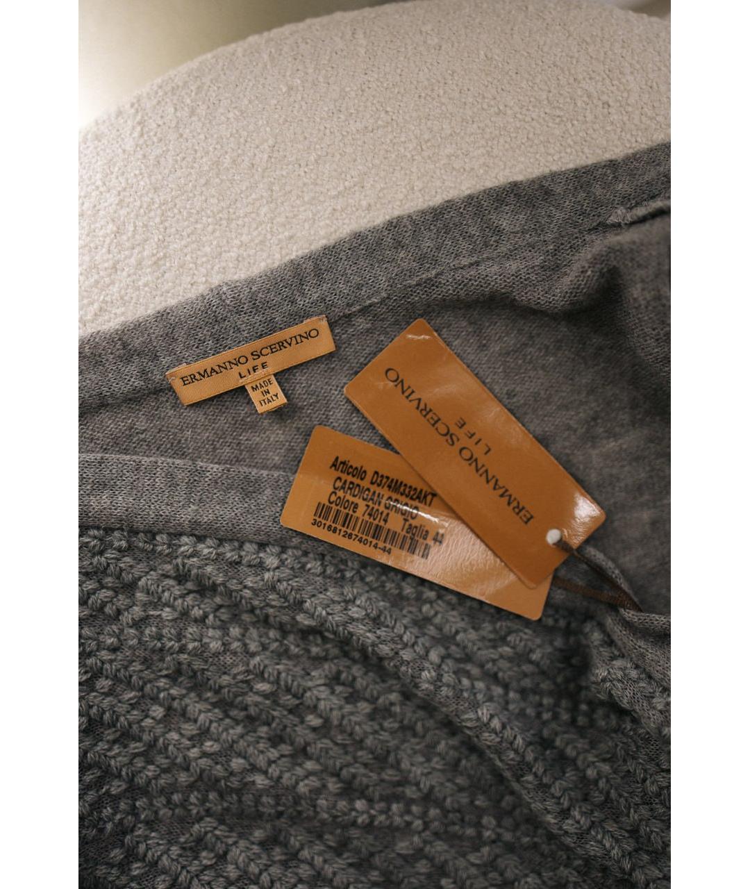 ERMANNO SCERVINO Серый шерстяной кардиган, фото 5