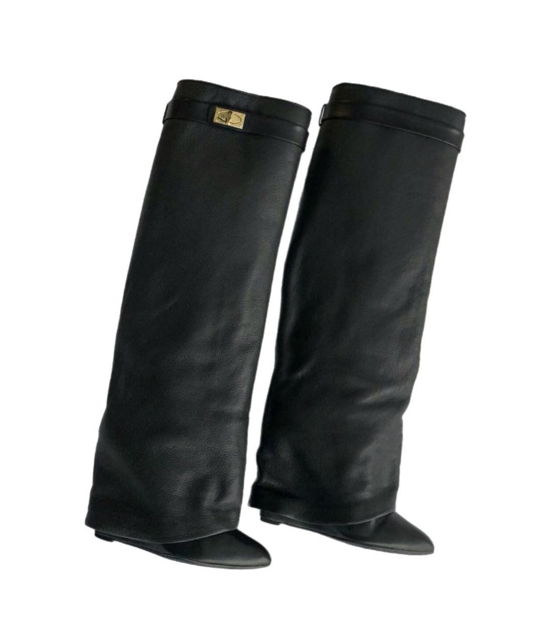 GIVENCHY Черные кожаные сапоги, фото 2