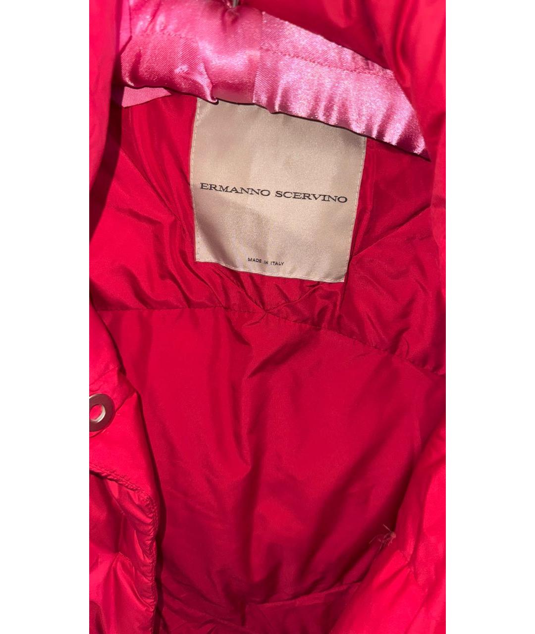 ERMANNO SCERVINO Розовый полиэстеровый пуховик, фото 3