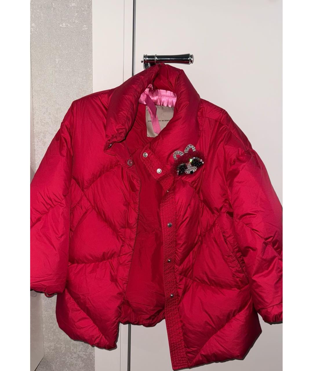 ERMANNO SCERVINO Розовый полиэстеровый пуховик, фото 5